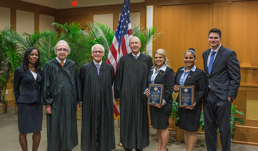 FIU Law students with judges 
