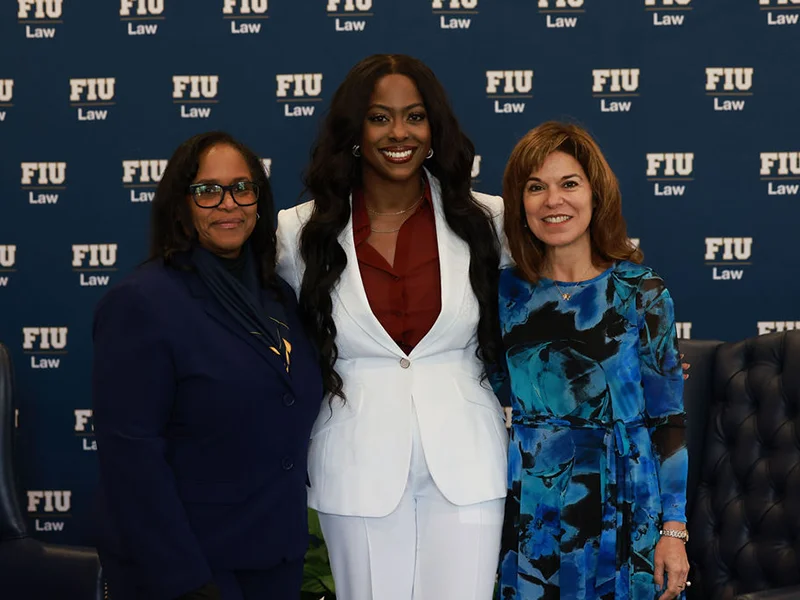 Rosario Lozada and Michelle Mason with a guest speaker